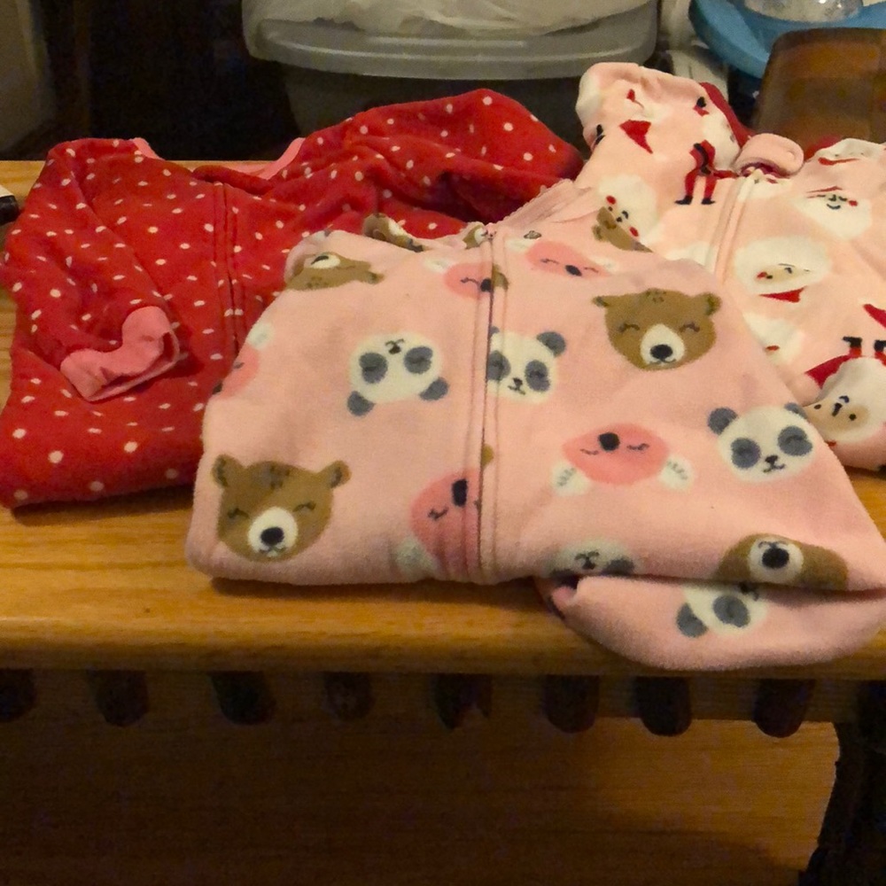 Three zipped warm pjs